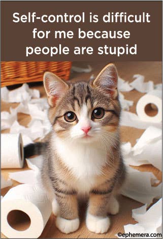 Magnet - Self-Control is difficult for me because people….