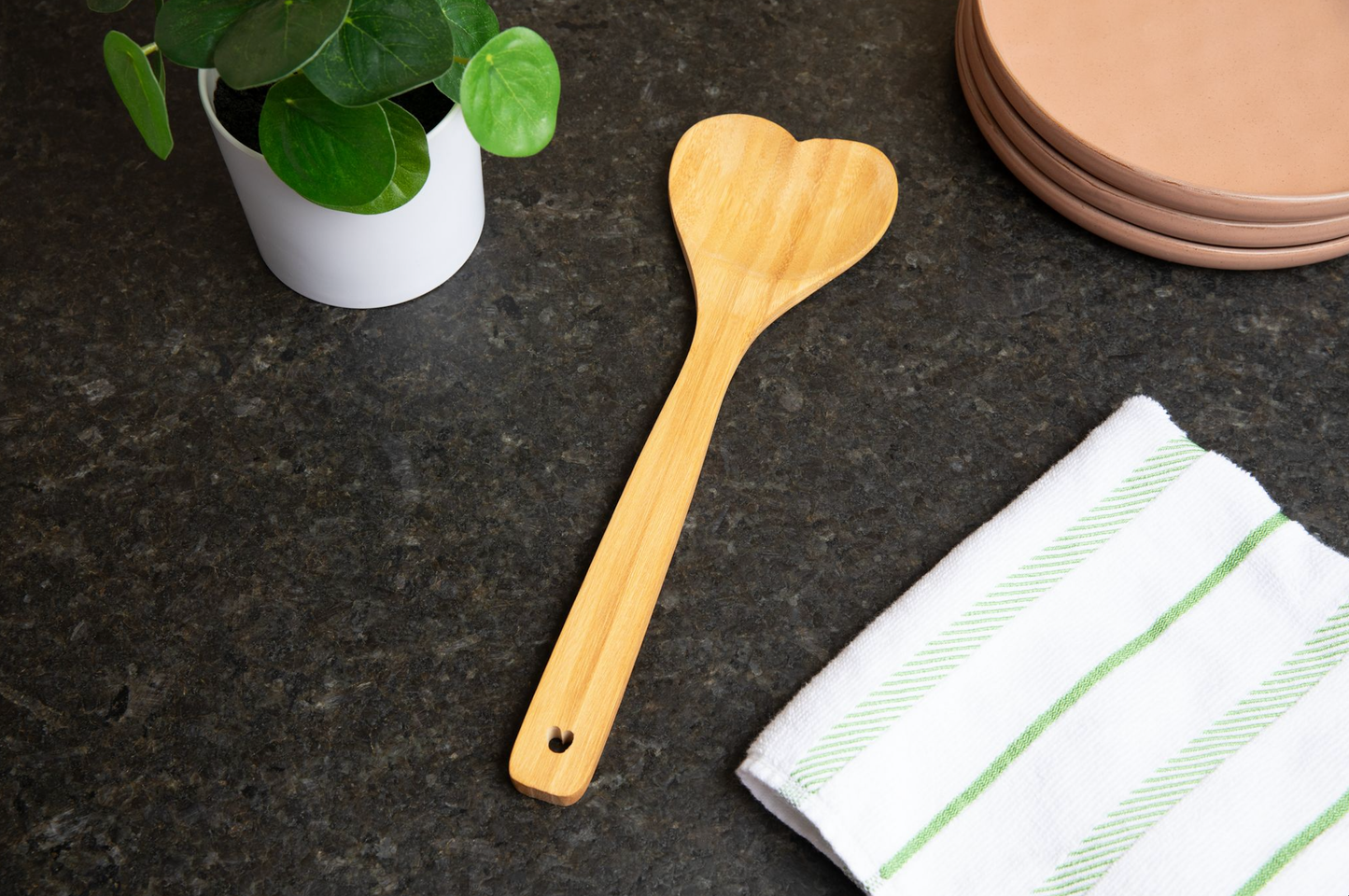 Heat Shaped Bamboo Serving Spoon