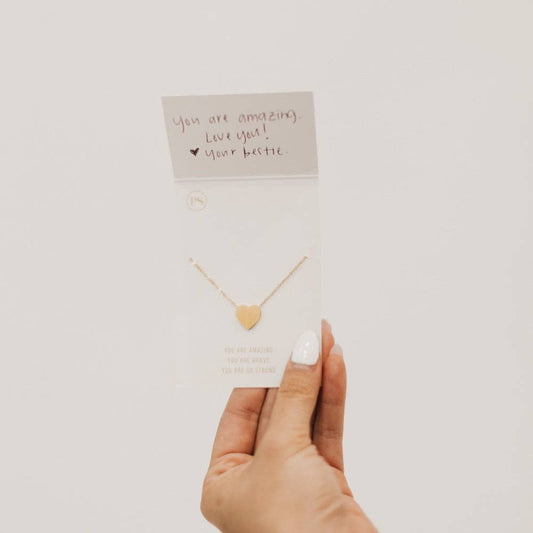 Sweet Heart Gift Necklace - Gold Semicolon