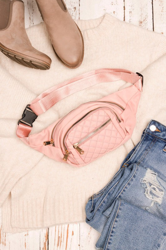 Quilted Sling Bag - Black, Pink, Plum or Navy