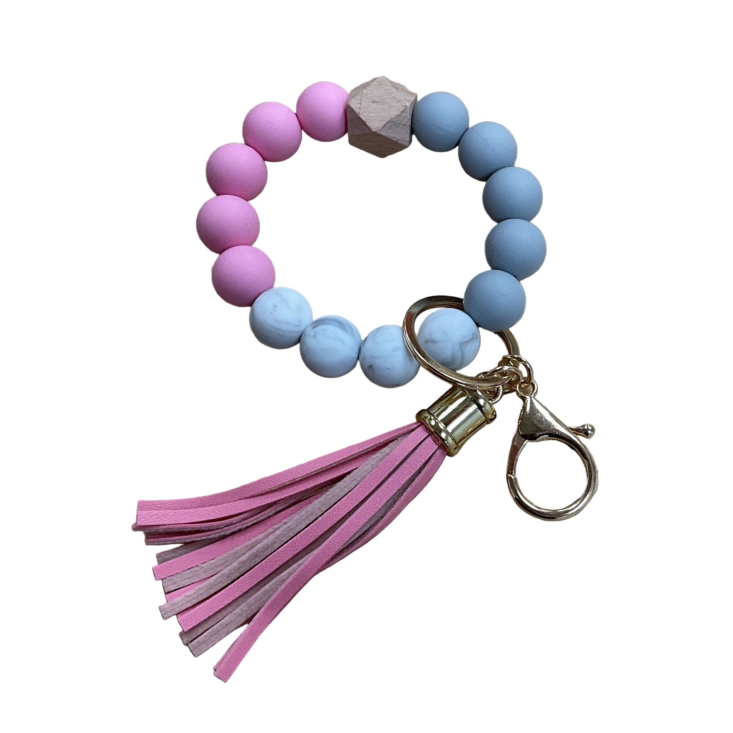 Silicone Wristlet Keychain - Pink