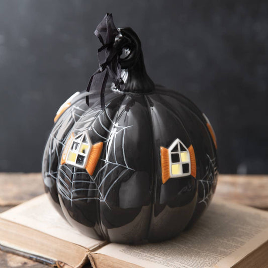 Lighted Porcelain Pumpkin Manor
