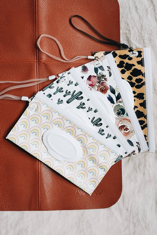 Take & Travel™ Pouch Reusable Wipes Cases: Raining Dinos