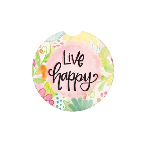 Live Happy Car Coaster