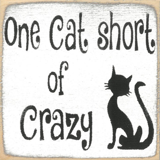 5x5 Block Sign - One Cat Short