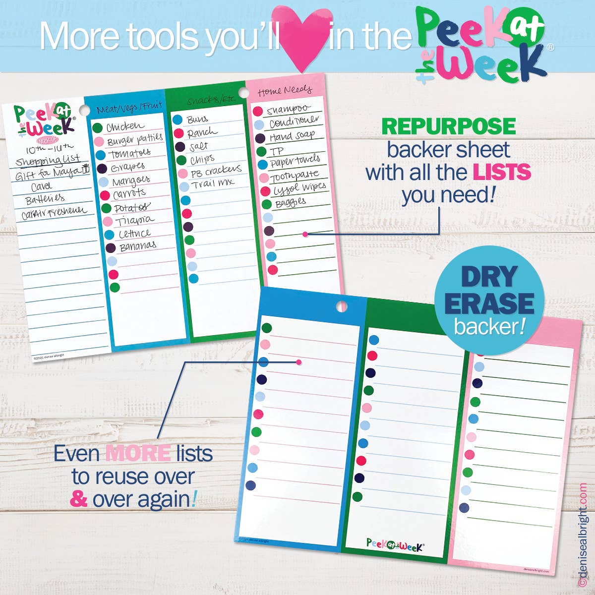 Peek at the Week® Weekly Planner Pad - Preppy 'n' Pink