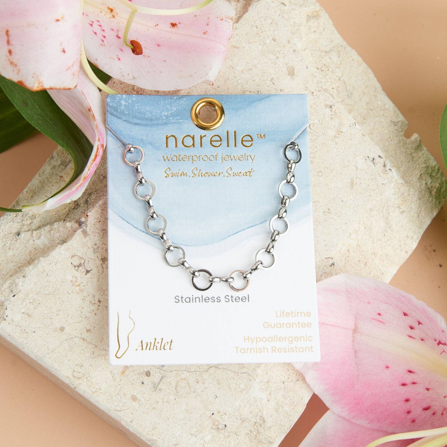 Waterproof Stainless Steel Linked Chain Anklet