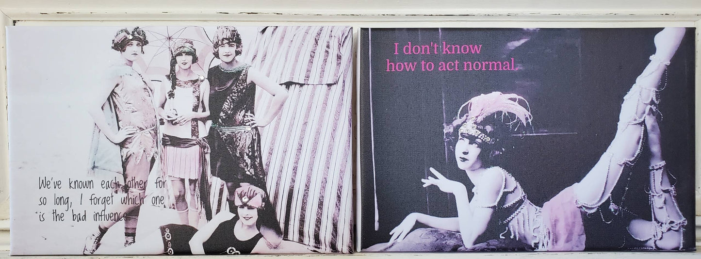 Canvas - Vintage Beach Beauties Friends Bad Influence