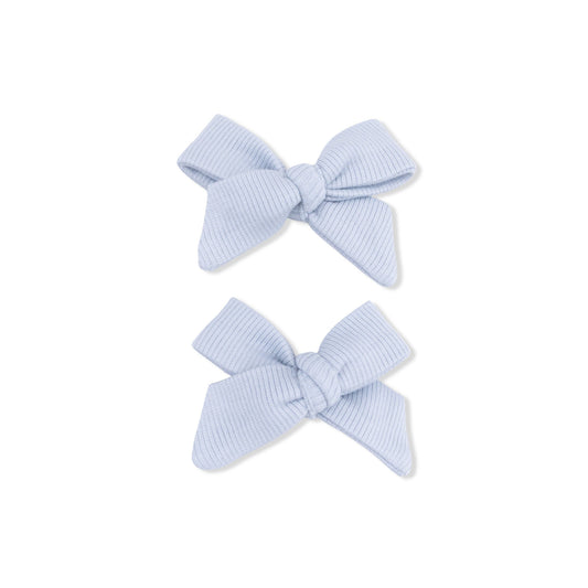 Solid Niagara Mist Rib Bow Clips
