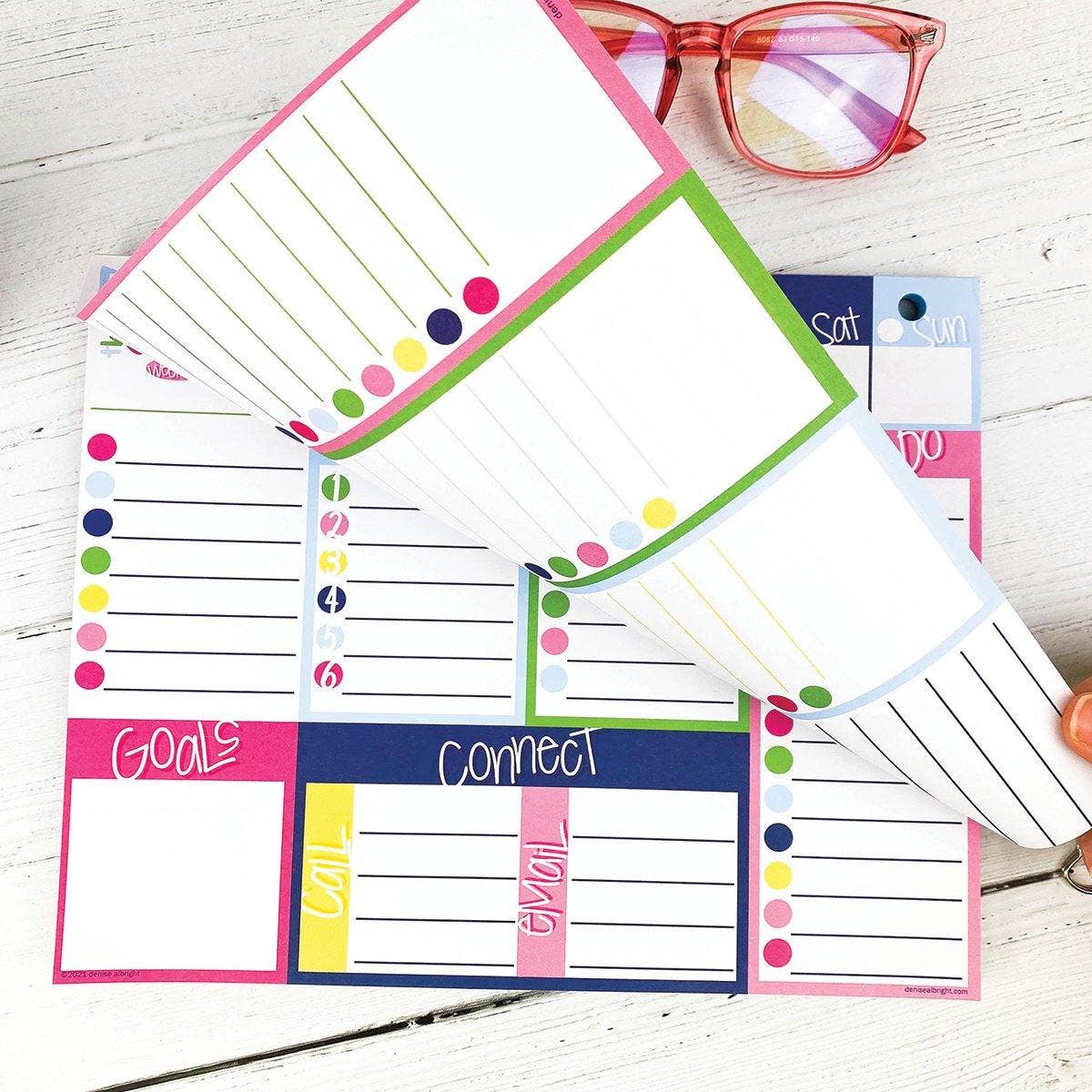 Peek at the Week® Weekly Planner Pad - Preppy 'n' Pink