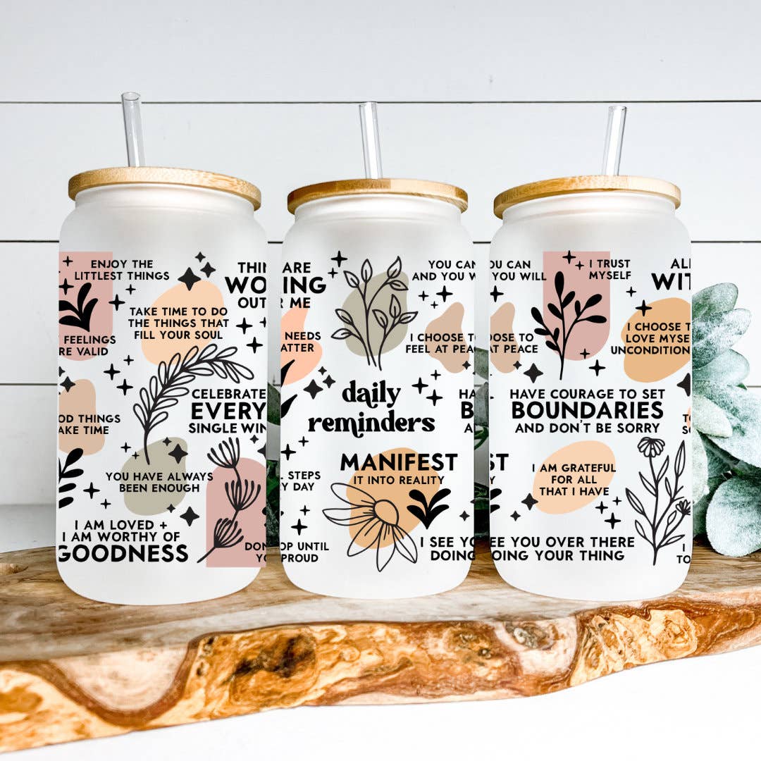 16 Oz Can Glass - Daily Reminders