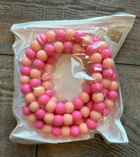 Beaded Phone Charger with Lightning & USB-C Cable - Pink and Coral