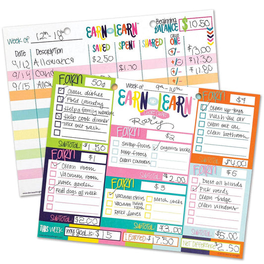 Earn & Learn® Kids Money Management Chore Chart - Kickin' Colors