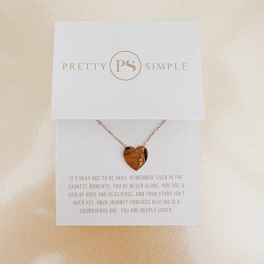 Sweet Heart Gift Necklace - Gold Semicolon