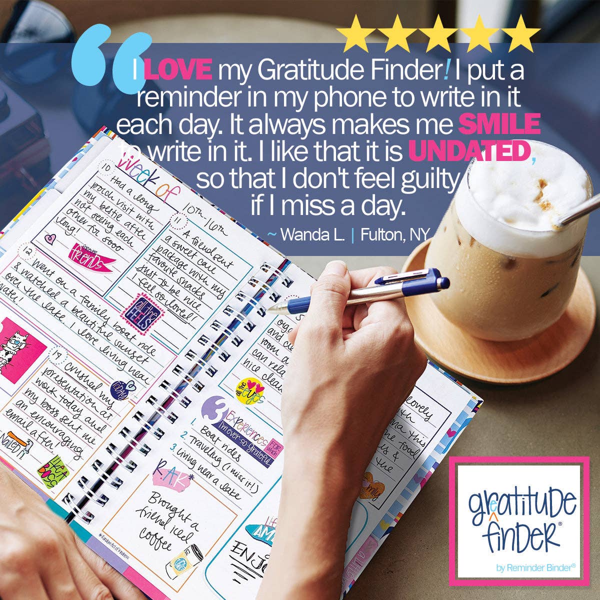 Gratitude Finder® Journal - Rain-Boho