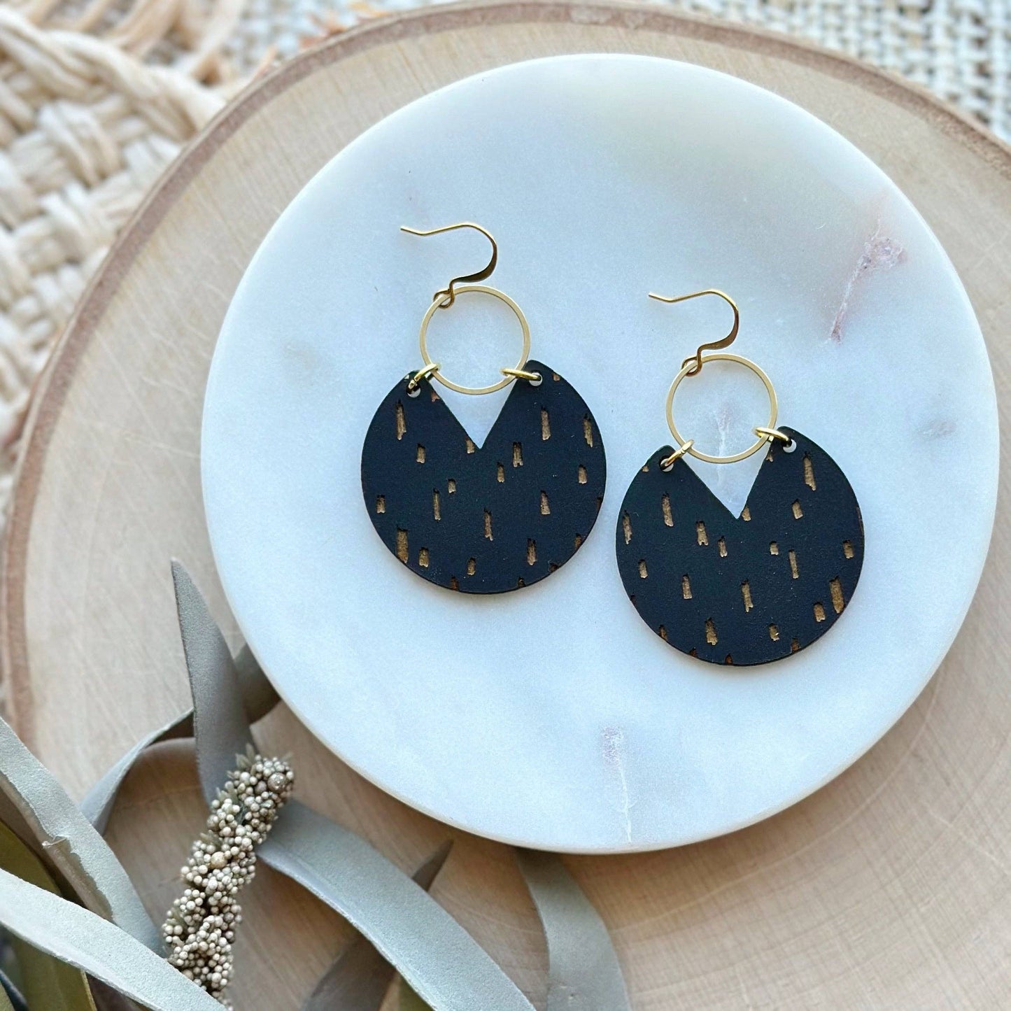 Oliver Coal Earrings