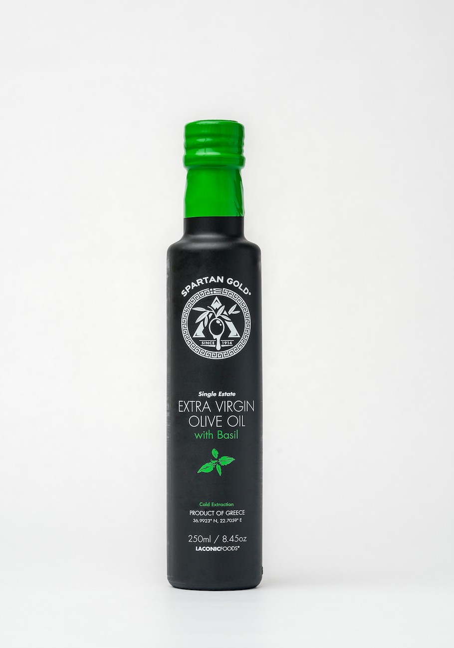 Platinum Award Winner | Spartan Gold with BASIL Premium Extra Virgin Olive Oil (EVOO) | Single Estate | 250ml