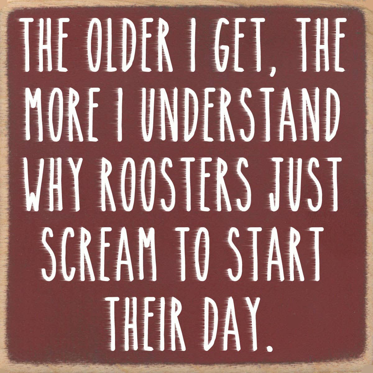 4X4 Block Sign - Roosters