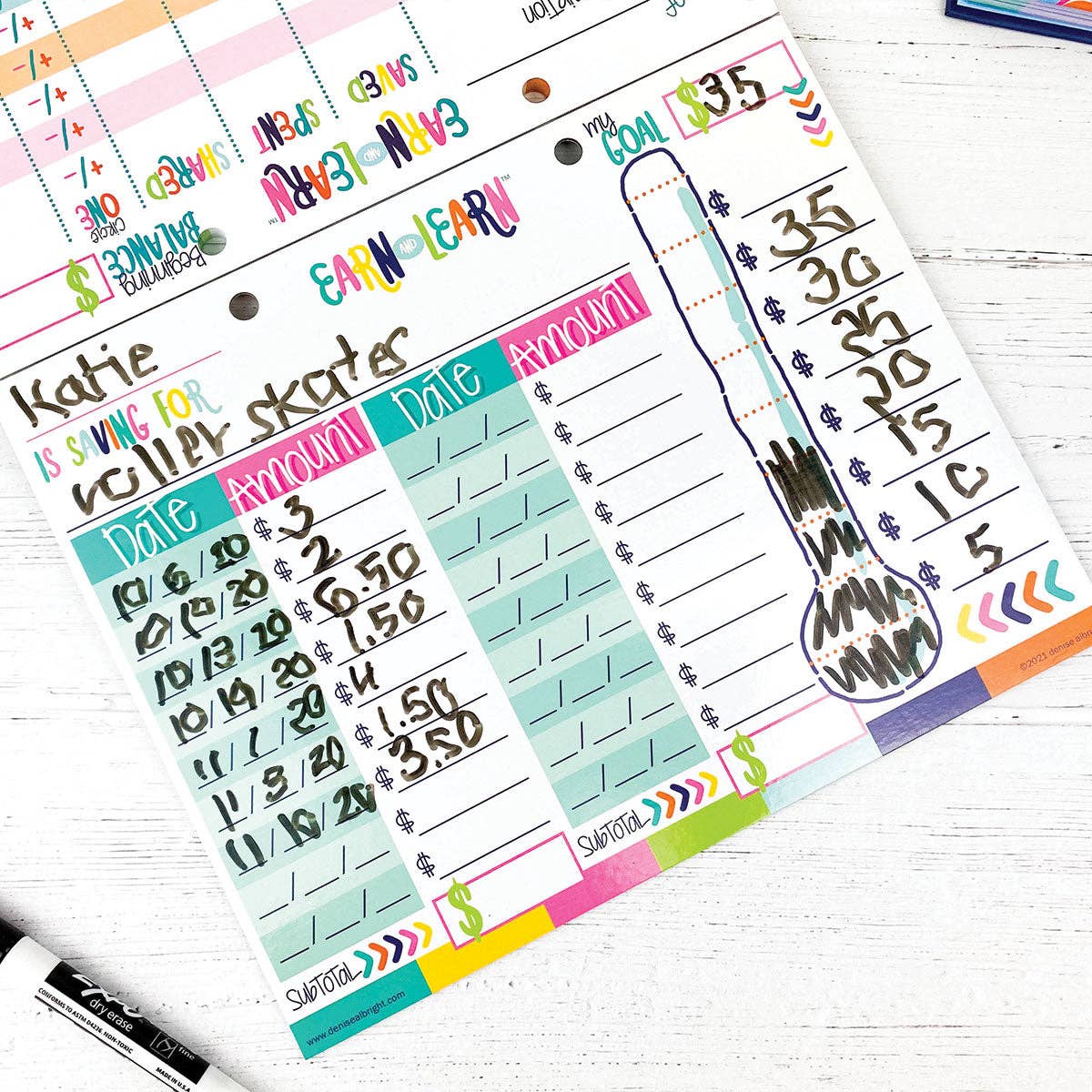 Earn & Learn® Kids Money Management Chore Chart - Kickin' Colors