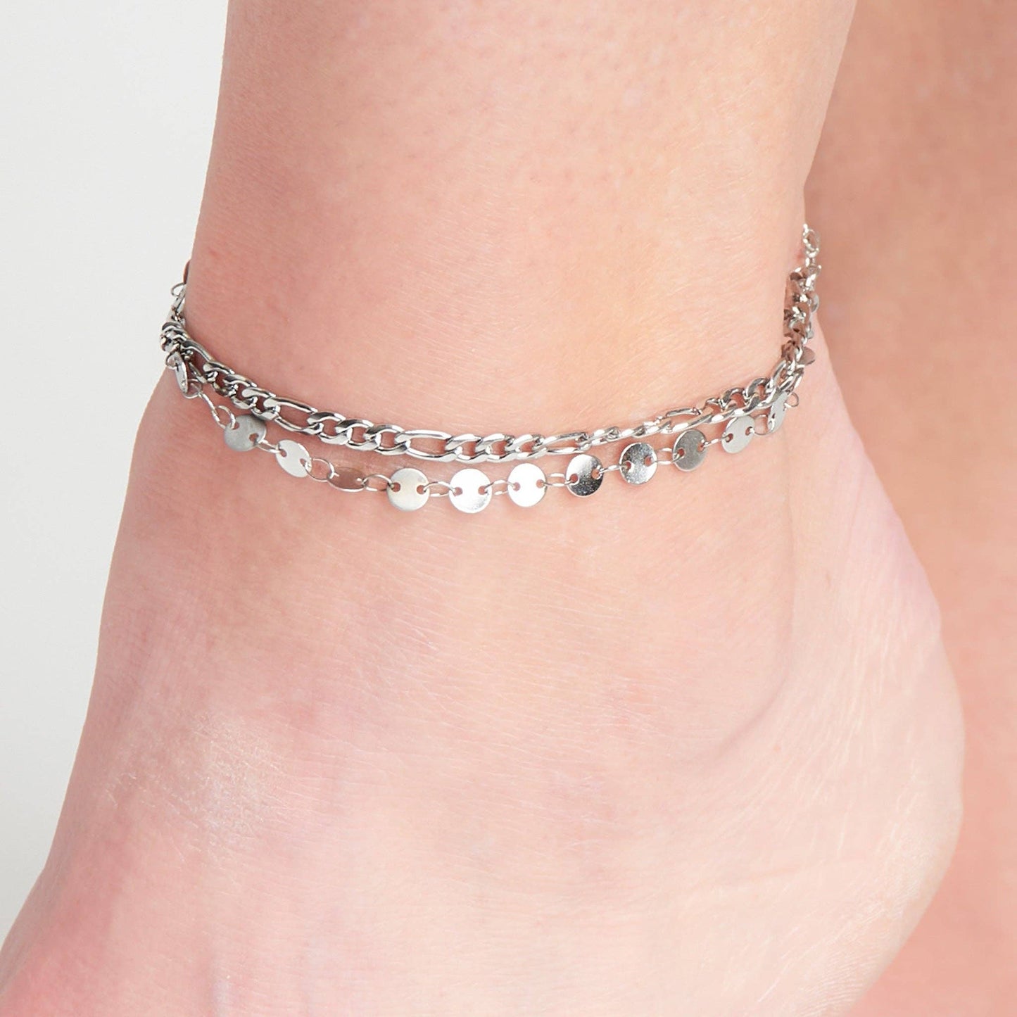 Waterproof Multi Row Figaro Chain Anklet