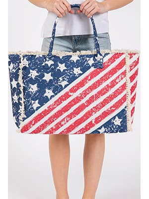 Vintage American Flag Tote