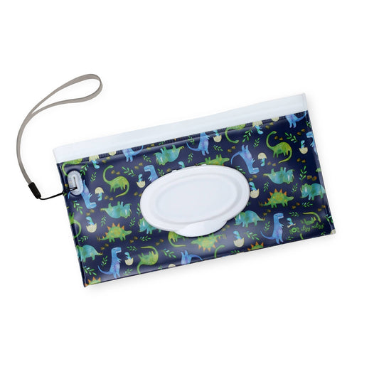 Take & Travel™ Pouch Reusable Wipes Cases: Raining Dinos