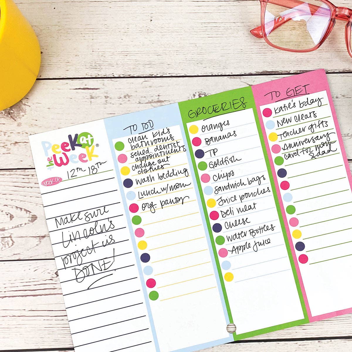 Peek at the Week® Simple Weekly Planner Pad