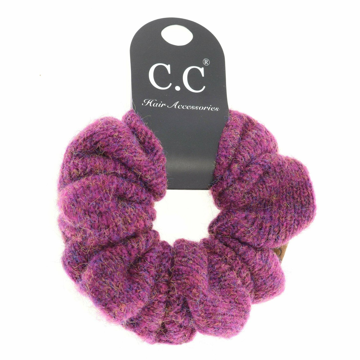 Two-Tone Knit Ponytail Scrunchie