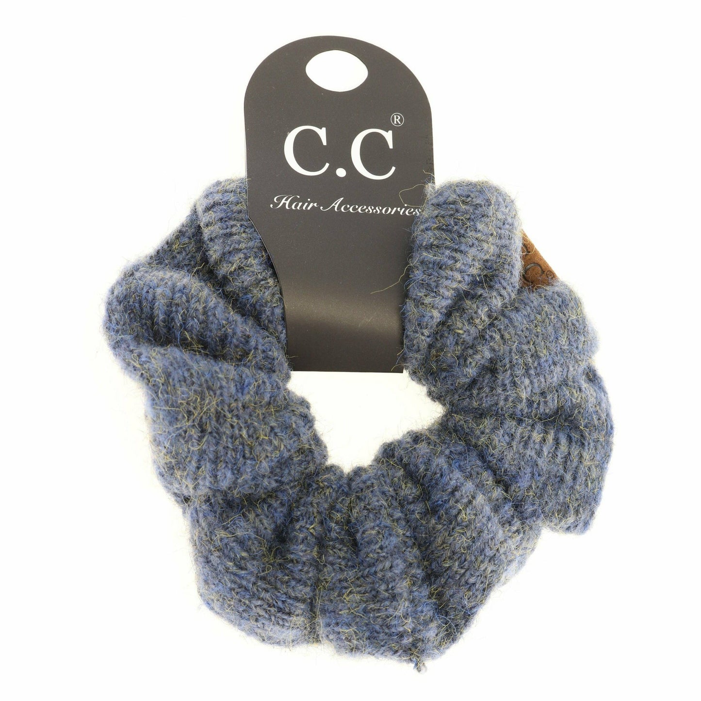 Two-Tone Knit Ponytail Scrunchie