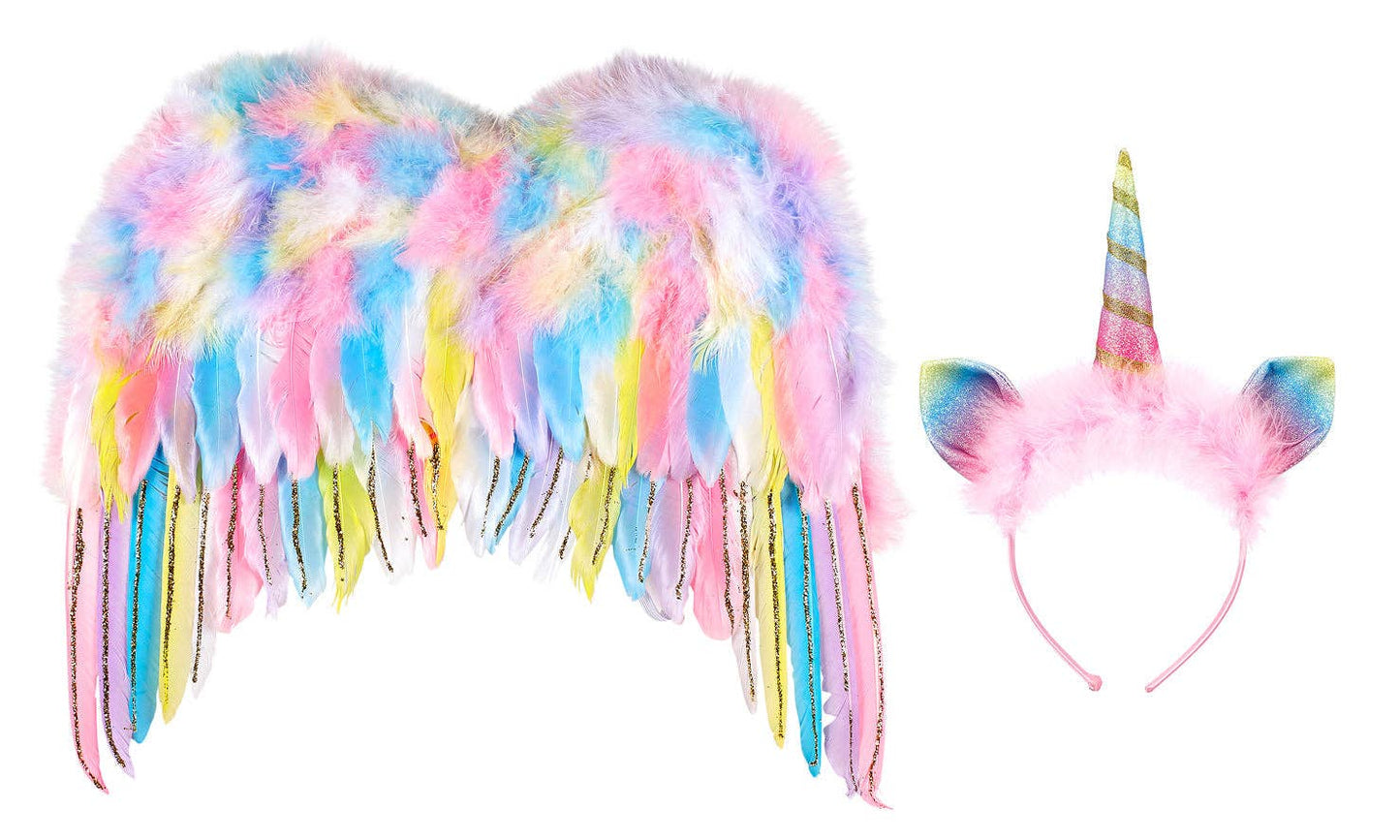 Unicorn Wings & Headband Set - Costume Accessory for Kids