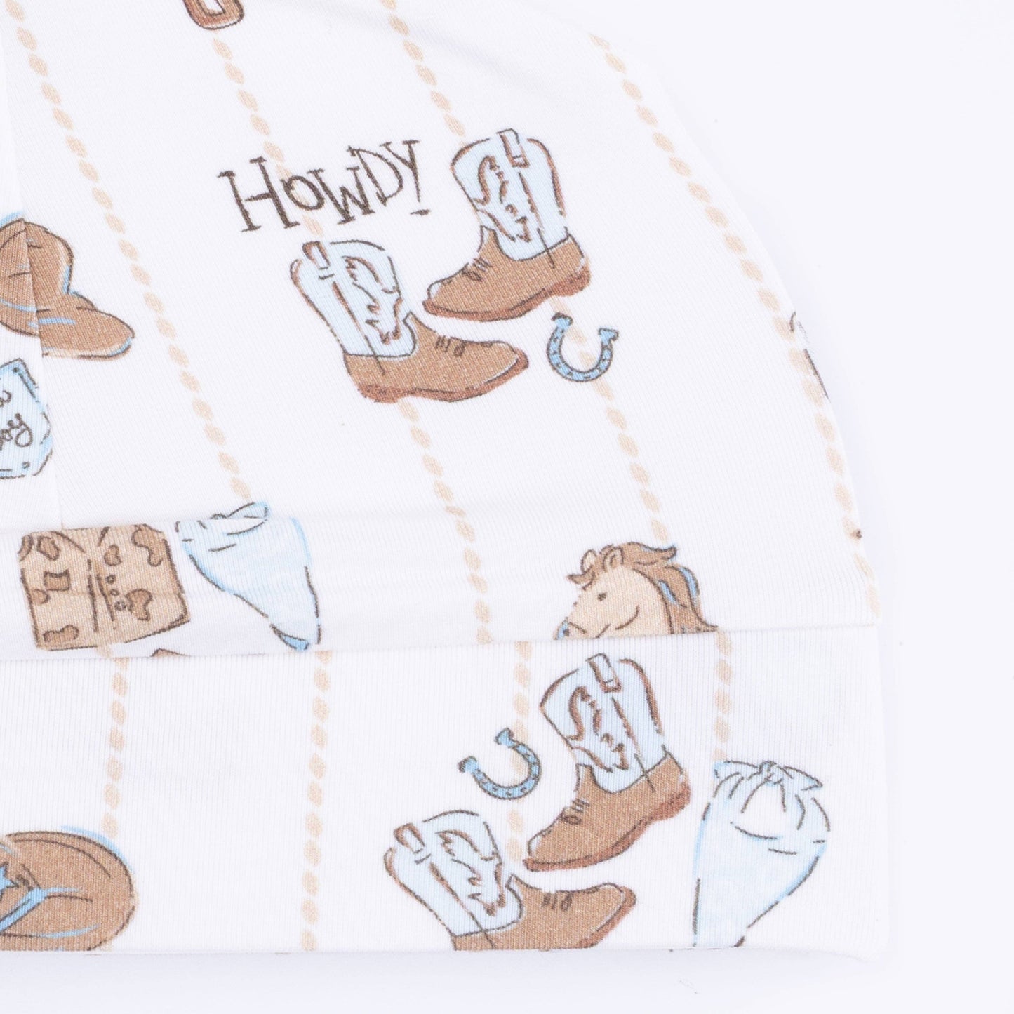 Cowboy Nursery - Lap Shoulder Gown & Beanie Hat