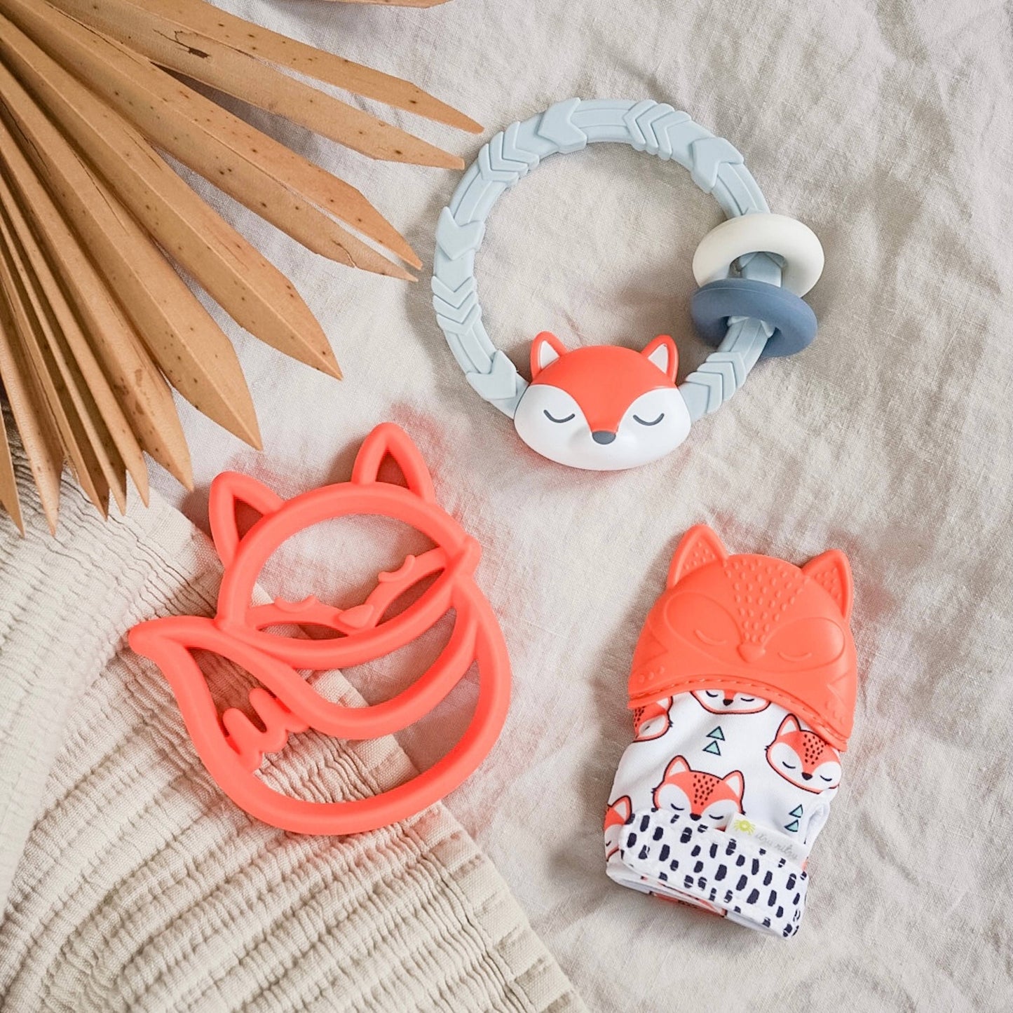Ritzy Rattle™ Silicone Teether Rattles - Highland Cow