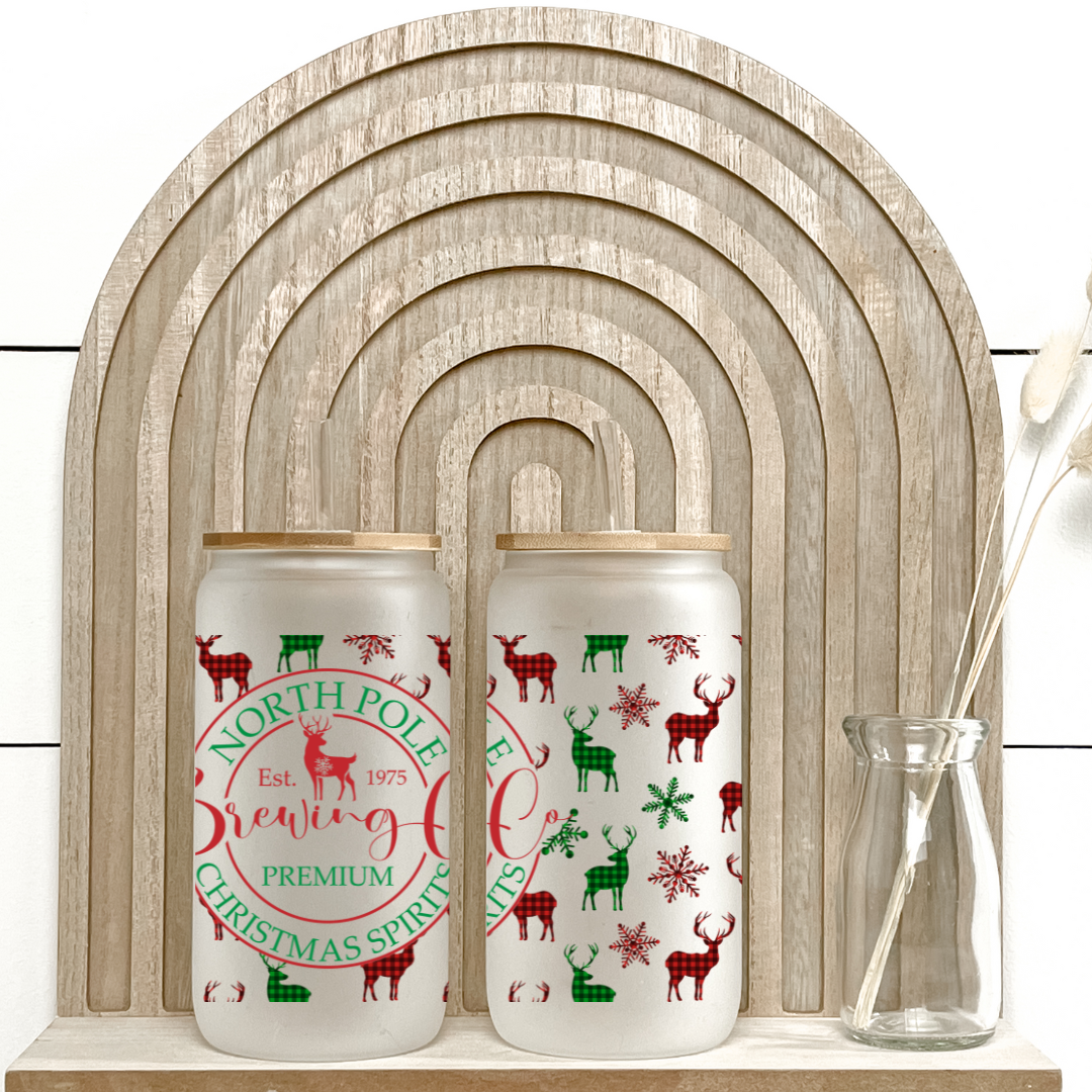 16 Oz Can Glass - North Pole