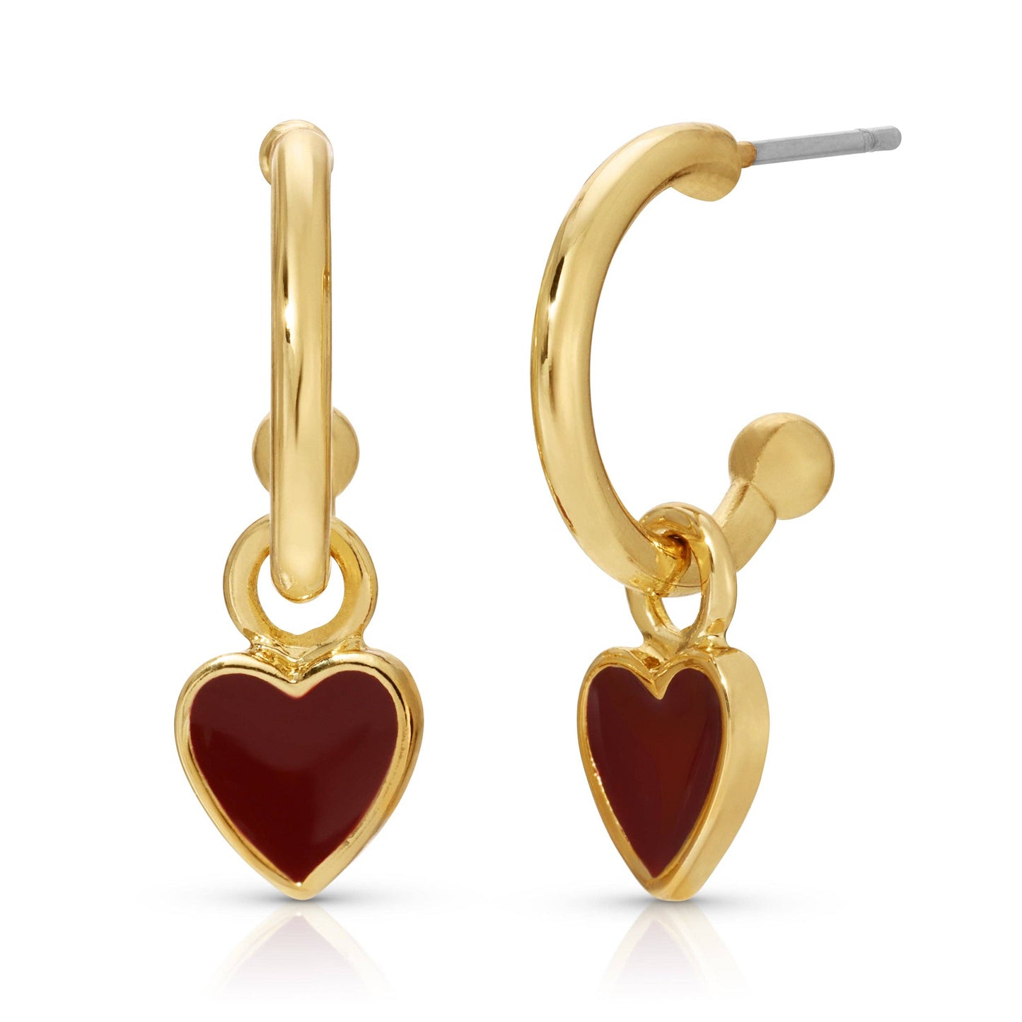 Heart Drop Hoop Earrings
