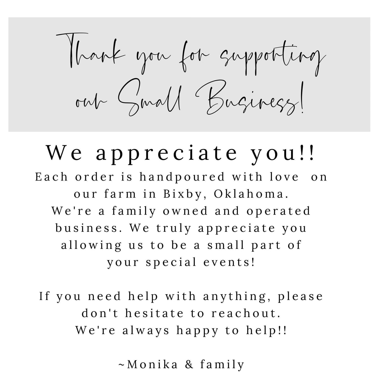 Thank you Gift Candle 4oz