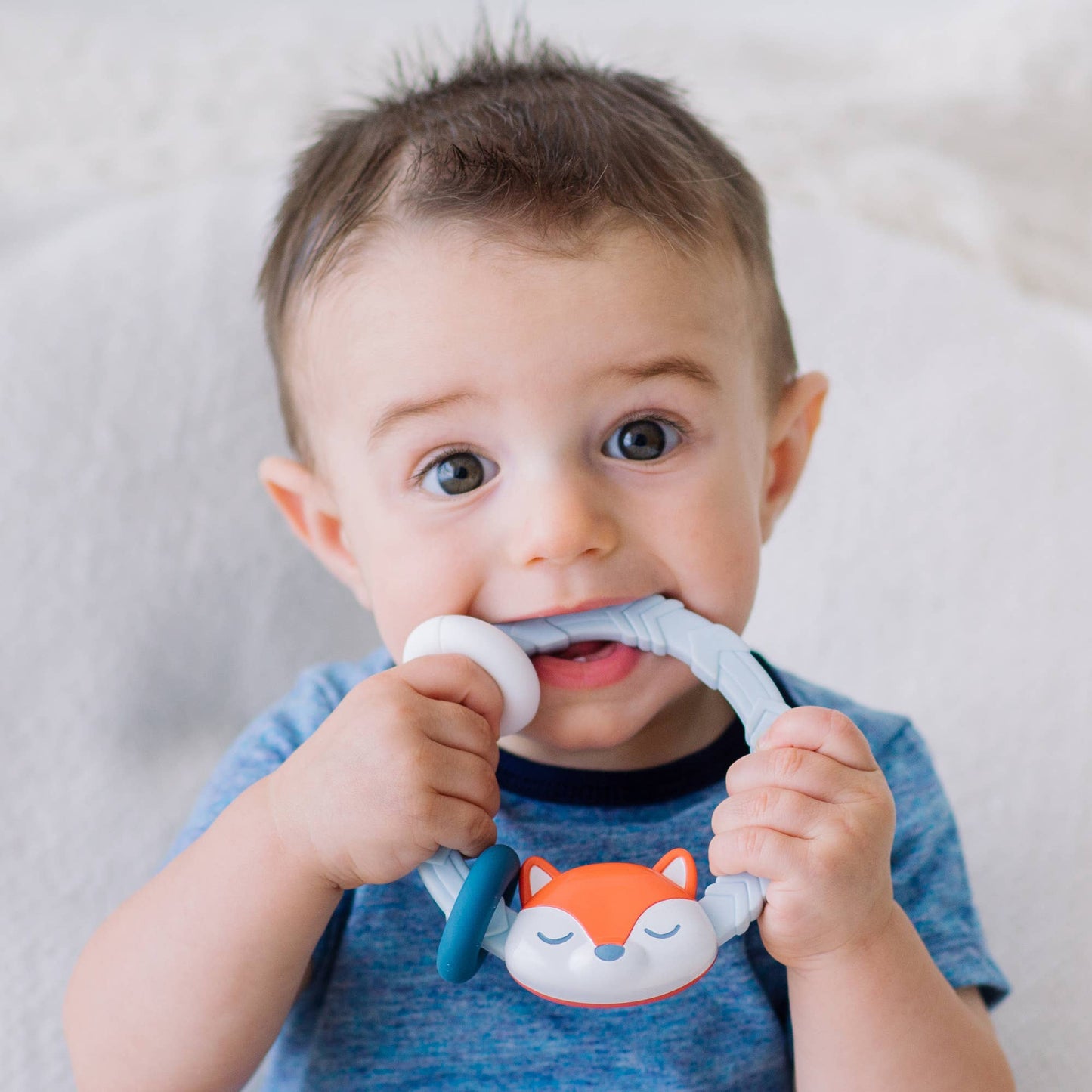 Ritzy Rattle™ Silicone Teether Rattles - Highland Cow