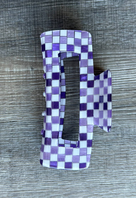 4 Inch Checkered Claw Clip