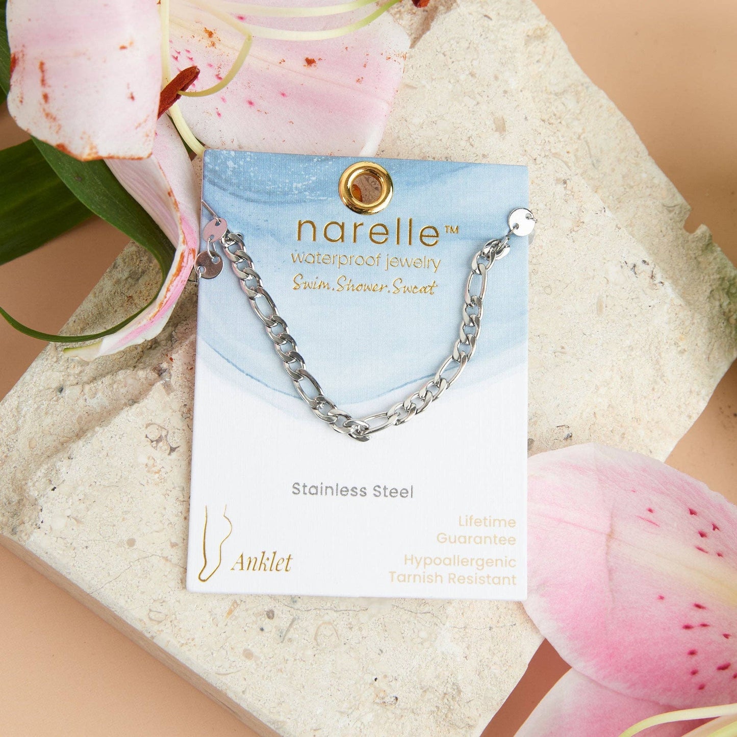 Waterproof Multi Row Figaro Chain Anklet