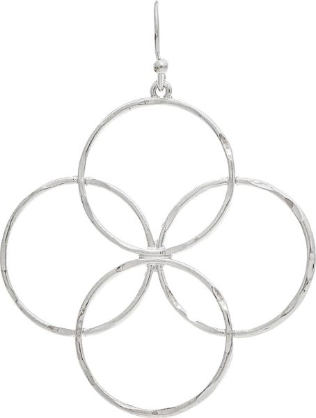 Silver Overlapping Circles Earrings