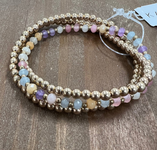 Multicolored Bead Stretch Bracelet