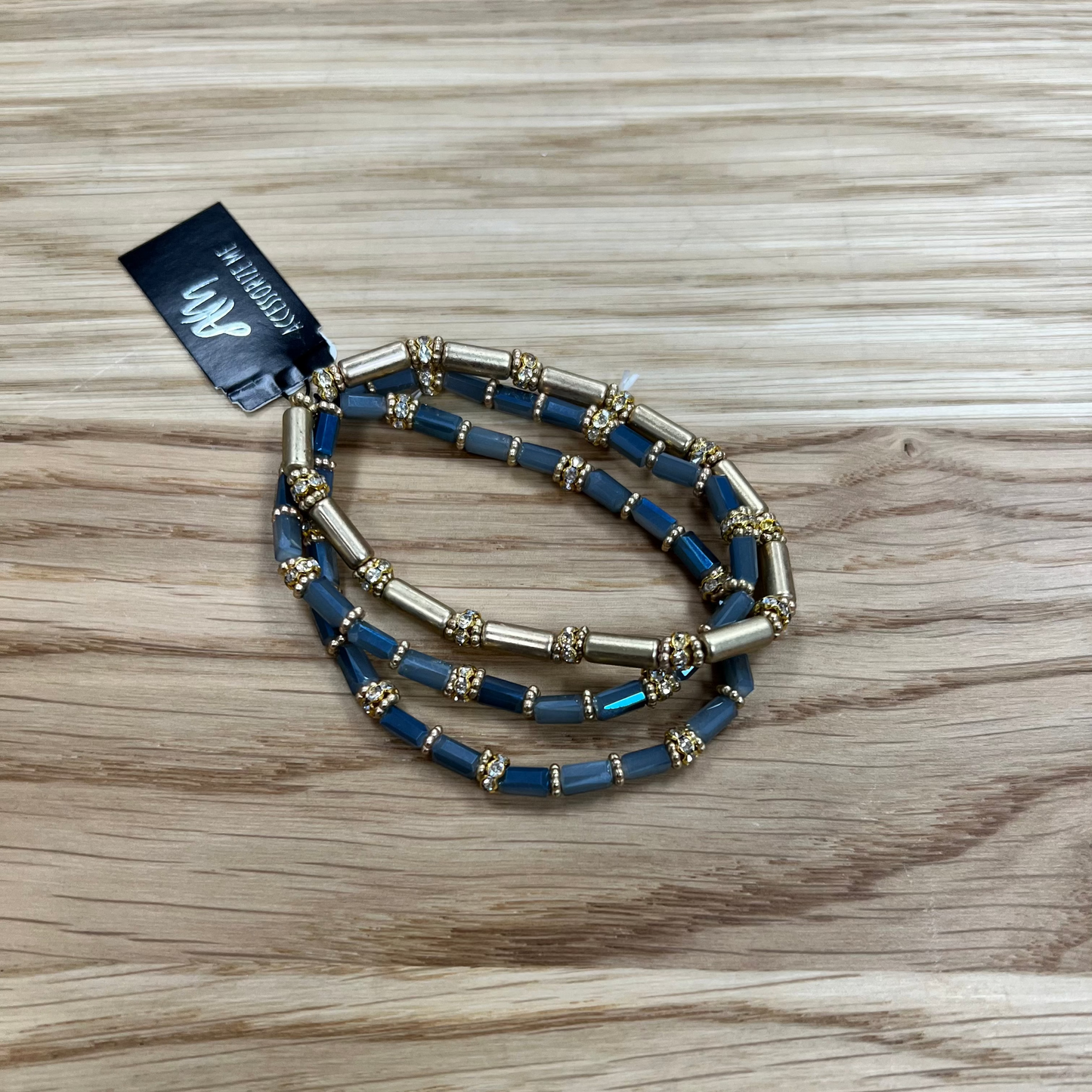 Navy & Gold 3 Piece Stretch Bracelet