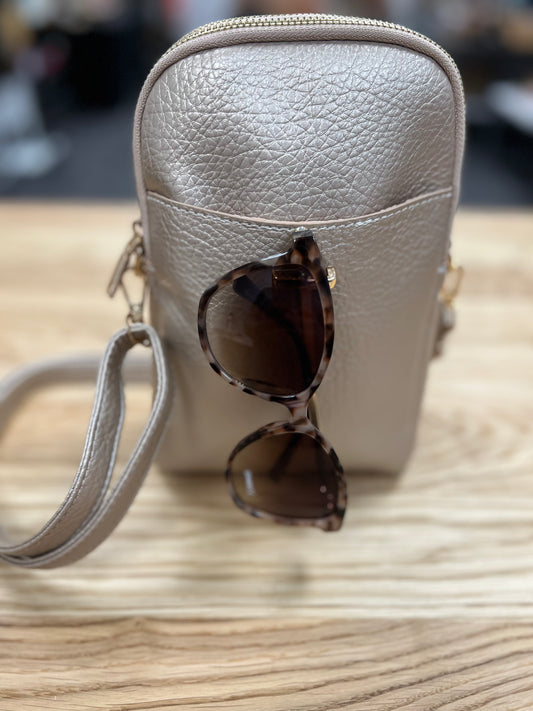 Crossbody With Front Pocket - Gold Shimmer