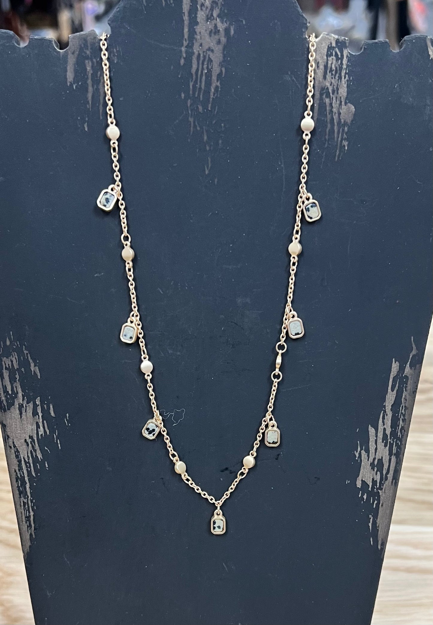 Dalmation Small Stone Charm Necklace