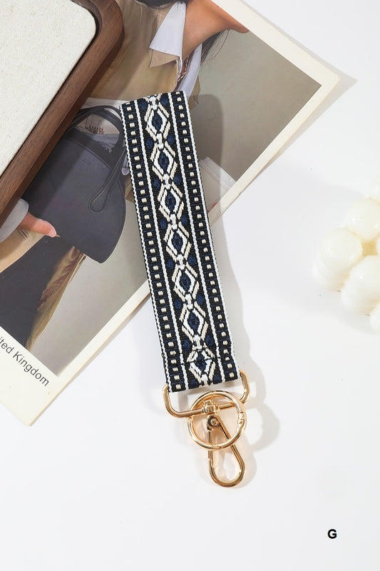 Jacquard Weave Wristlet Keychain