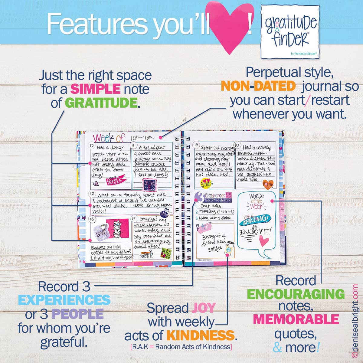 Gratitude Finder® Journal - Rain-Boho