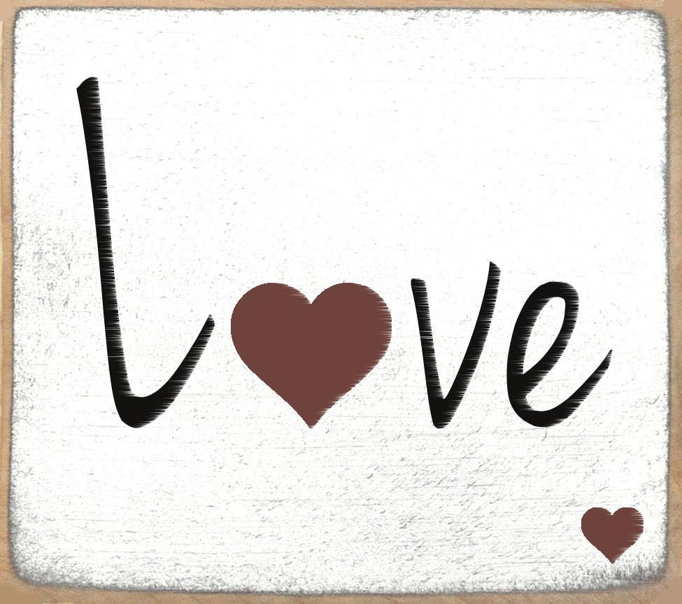3x3 Block Sign - Love