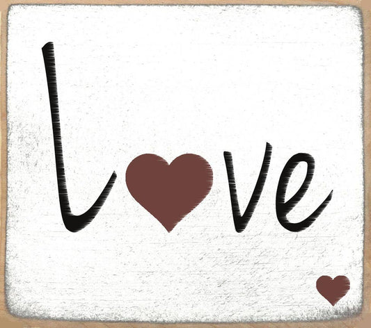 3x3 Block Sign - Love