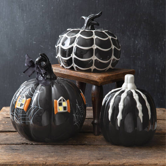 Lighted Porcelain Pumpkin Manor