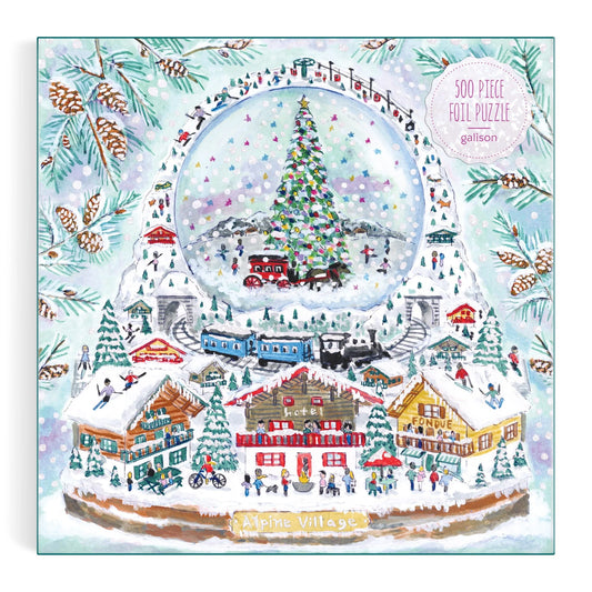 Alpine Village Snow Globe 500 Piece Foil Jigsaw Puzzle