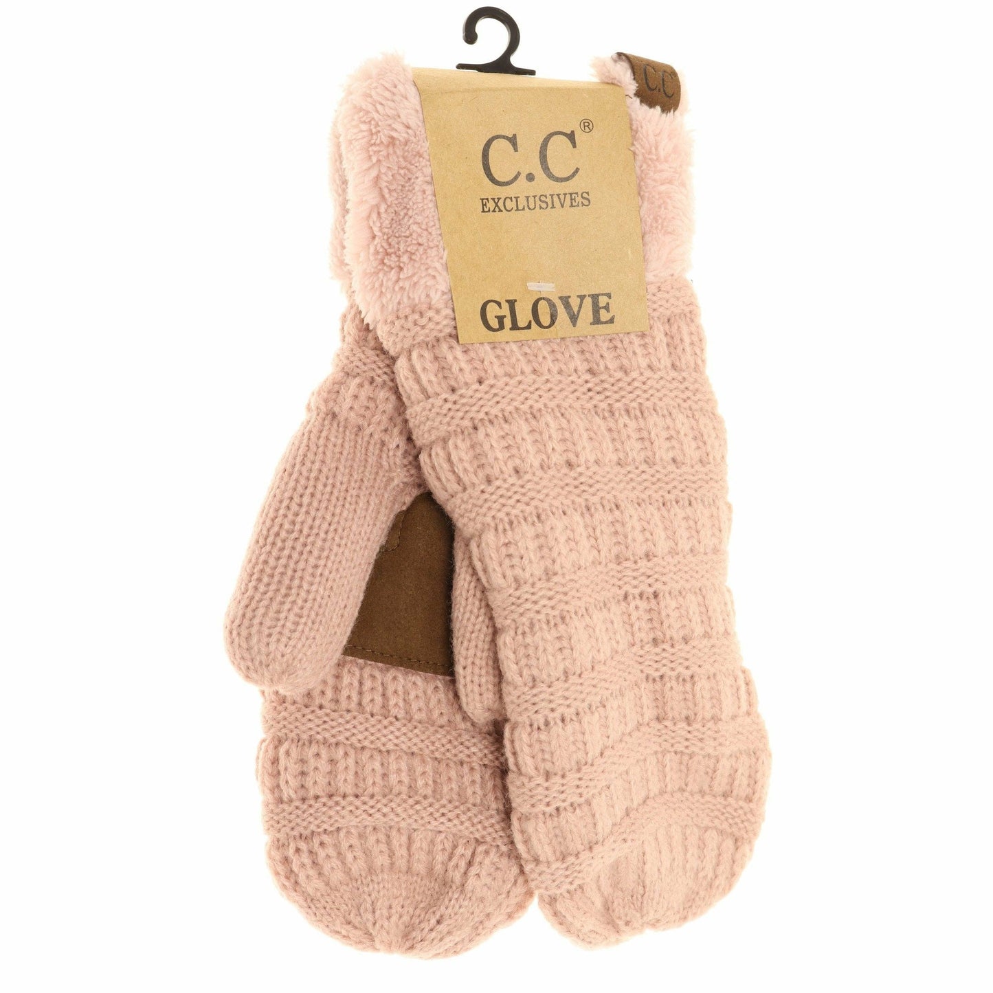 Solid Fuzzy Lined Women's Mittens
